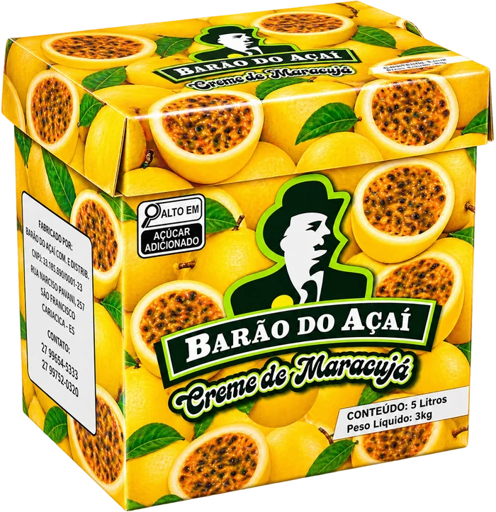 Caixa do Creme de Maracujá da Barão do Açaí