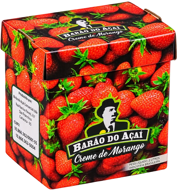 Caixa do Creme de Morango da Barão do Açaí
