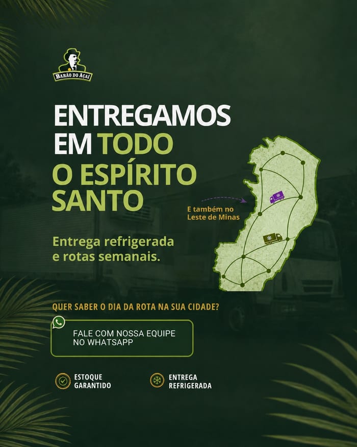 Post do Instagram: entrega refrigerada em todo o Espírito Santo e no leste de Minas