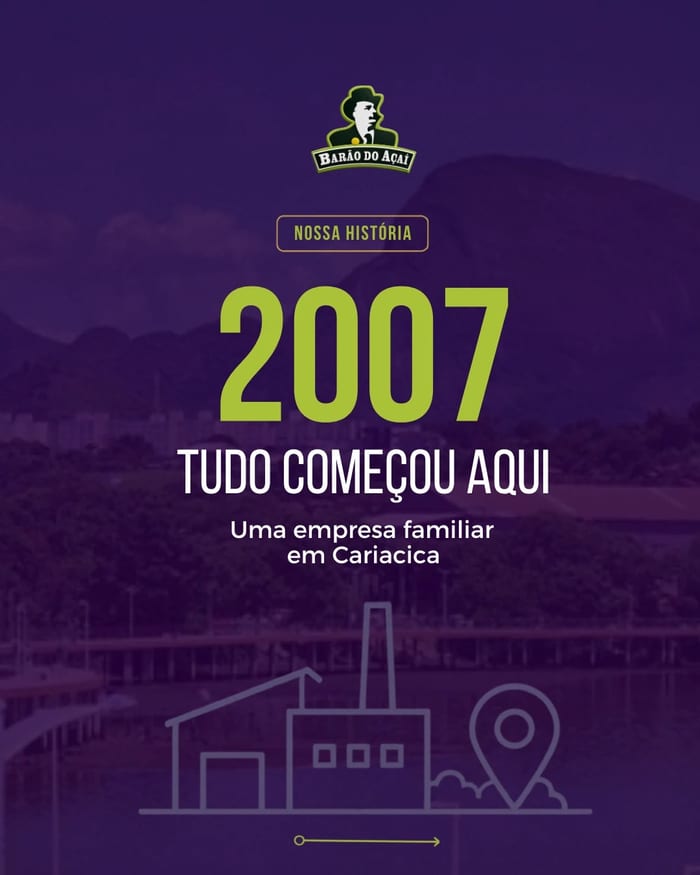 Post do Instagram: nossa história começou em 2007, empresa familiar em Cariacica