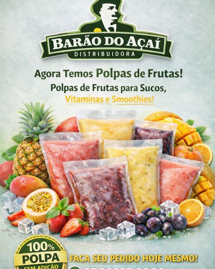 Post do Instagram: linha de polpas de frutas para sucos, vitaminas e smoothies