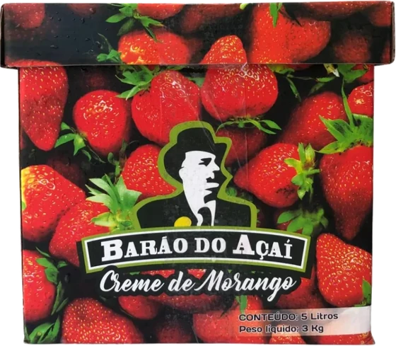 Caixa de Creme de Morango da Barão do Açaí